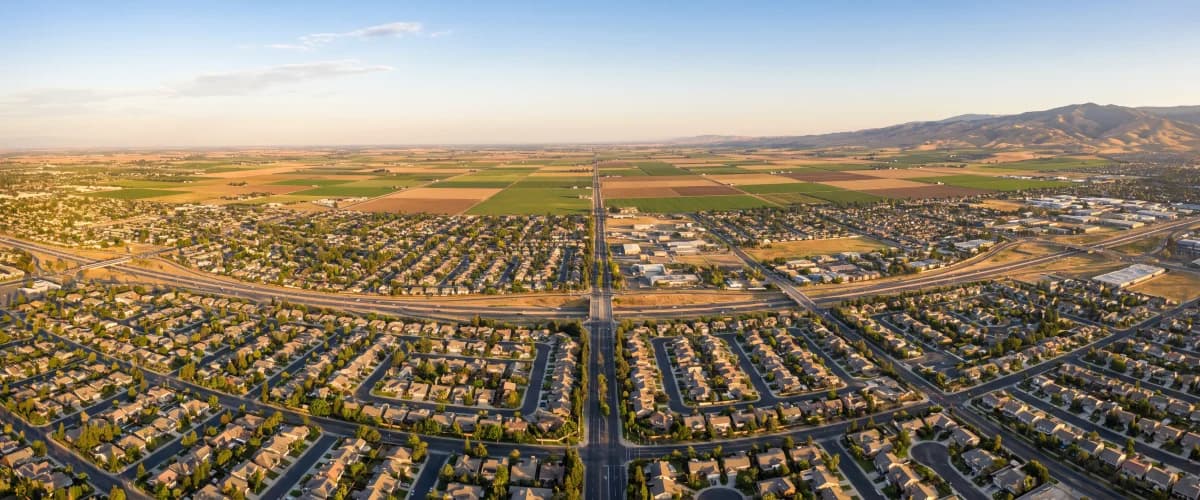 Aerial view of Fresno and the Central Valley, California - Eagle Dumpster service area